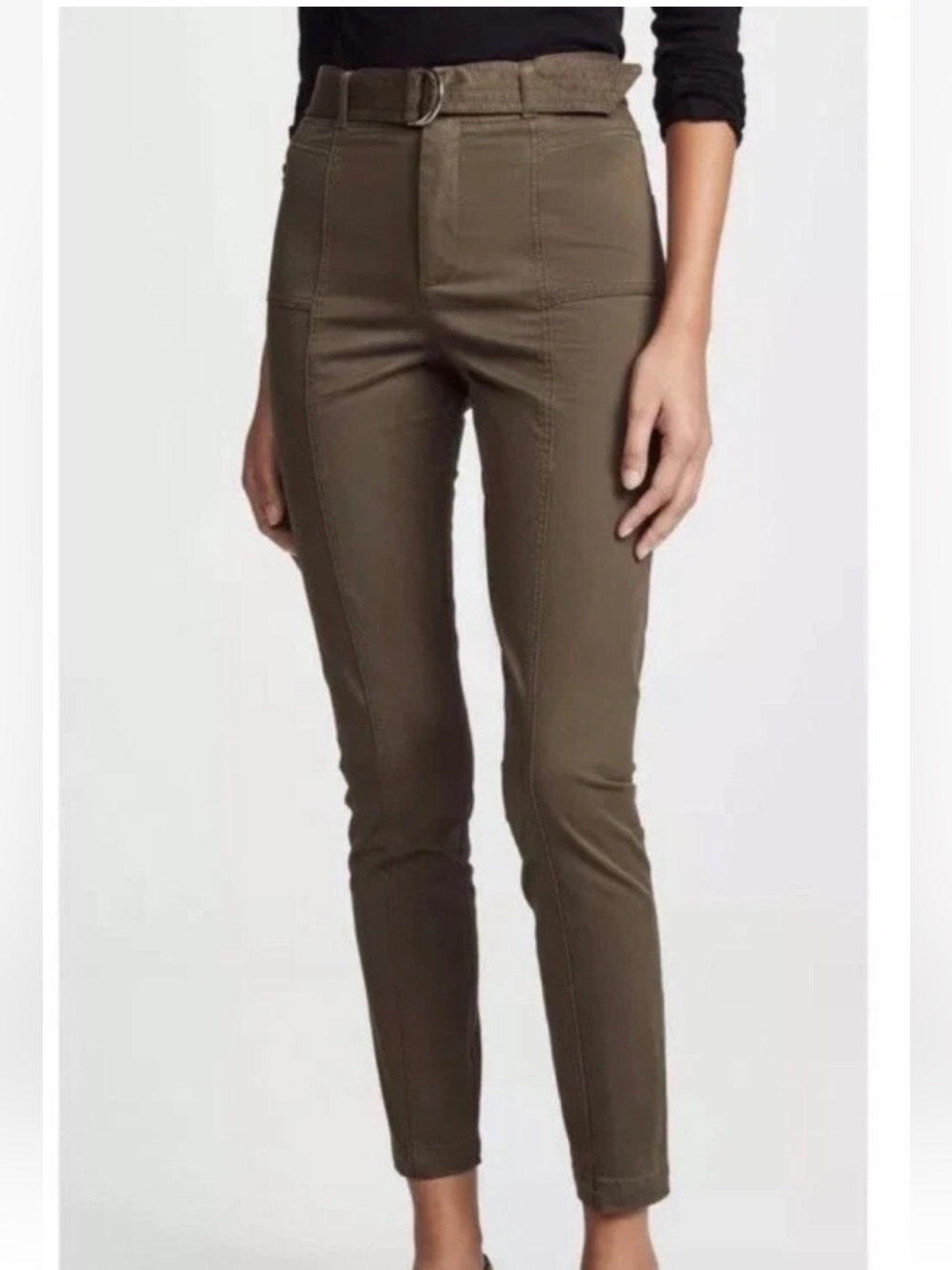 A.L.C Romeo Twill Tapered Leg High Waist Pants In Thyme Size 0